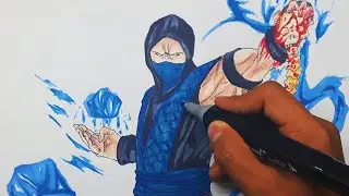 como DIBUJAR a SUB ZERO (Mortal Kombat) //drawing SUB ZERO