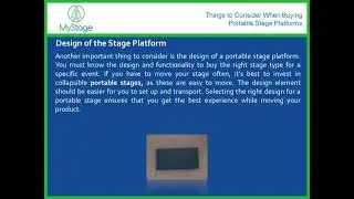 Things to Consider When Buying Portable Stage Platforms