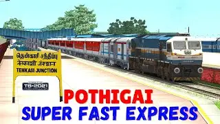 12662 Pothigai Super Fast Express arrive and depart from Tenkasi Jn | TS2021 | Railwork | NTG Gaming