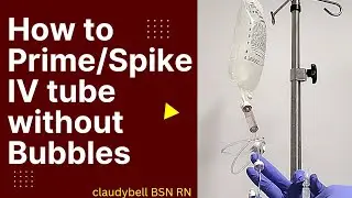 How to prime IV line without bubbles.How to Spike IV tubing free from air bubbles.Nursing IV priming