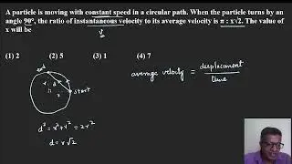 A particle is moving with constant speed in a circular path  When the particle turns by an angle 90&deg;