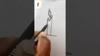 How to Draw 1 Number Candle 🕯 || cute candles drawing || 1 number Candle Draw | #drawing#art#shorts