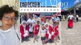 Weekend Festive Vlogs:Asian Food Market | Photos with Santa | Late lunch | Church Service 