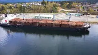 Santa Serena fully loaded in Port Alberni for raw log export