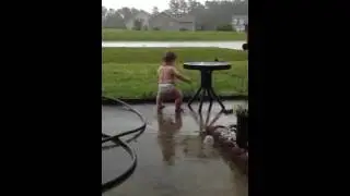Felix's Funnies - 9 months old rain play
