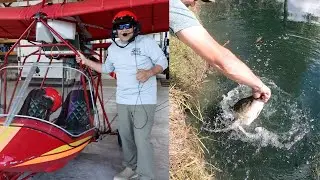 On Ultralight Plane For The First & Bass Eating Man!!!