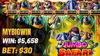 💰 Jumbo Safari Slot Big Win! Total Win $5,658