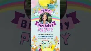 #shorts Birthday Invitation Video! Birthday Invitation Card! Digital Birthday Invitation!