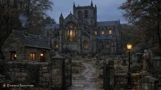 Forgotten Gothic Cathedral in Autumn Woodland | Relaxing dark ambience | 4 Hours | 4K