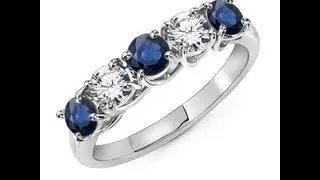 Gemstone Jewelry by Angara | Half Eternity 5 Stone Sapphire Wedding Band| Angara Jewelry| Angara.com