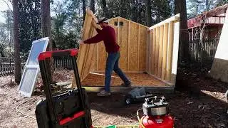BUILDING A SHED ALONE (ASMR Construction sight & sounds)