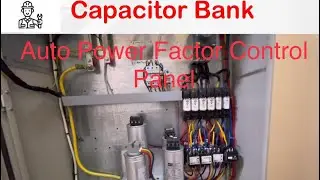 Capacitor bank function. Auto Power Factor control panel.
