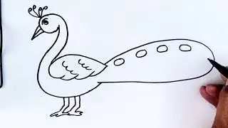 Peacock drawing for beginners/Easy peacock drawing/Peacock drawing for kids/Drawing tutorials/@art