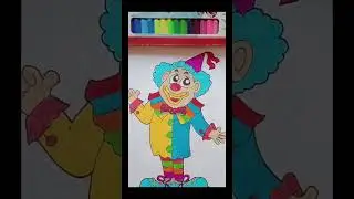 How to colour a cute joker 🃏 for kid's #shorts #ytshorts