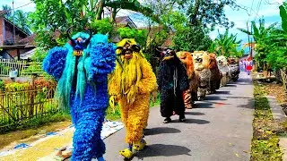 ASMR Lion Dance and Drumband Parade in the Village Maskuning Wetan