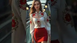 Українська дівчина у яскравій вишиванці #україна #beautifulgirl #fashion #fashoingirl #ai #model