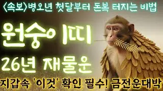 원숭이띠 2026년 금전운 강하게 쏟아져 들어옵니다💸(필수시청)지금 당장 지갑 속 '이것'부터 확인하세요 일년내내 금전운 열립니다 원숭이띠 금전운세 원숭이띠 2026년 운세