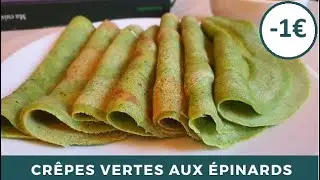 Recette de Crêpes Salées Verte aux Épinards | Sauce Menthe Ciboulette | Recette Facile et Originale