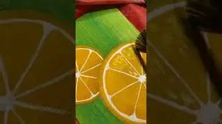 orange painting| how to paint  orange fruit painting with acrylic paint on canvas