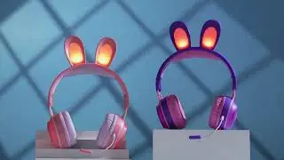 Auriculares Bluetooth Xinua Bunnybrush Luces RGB Mic Desmontable X-BB