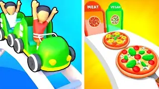 Cart Crash Game Level 1-5 I Want Pizza Game Levels 1-3 Gameplay | New