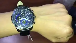 Casio Edifice Chronograph Watch EFR 557BL 2AV UNBOXING AND REVIEW