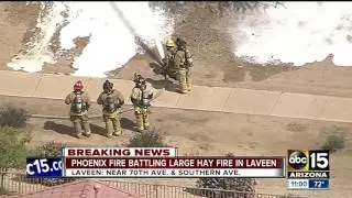 Phoenix fire crews working hay fire in Laveen