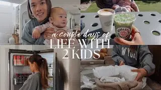life with TWO kids | costco haul & diaper restock, strawberry matcha, everyday smoothie & more!
