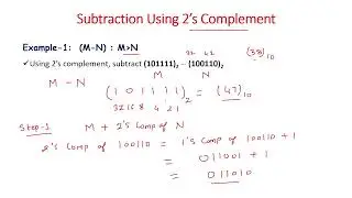 Binary Subtractions using r's (2's) Complement | Digital Electronics