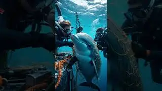 Daring Dolphin Rescue: Divers Save Marine Life from Deadly Nets