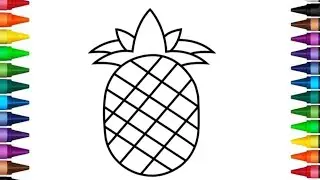 How to draw a pineapple step by step | Easy Pineapple Drawing | draw pineapple easy | draw fruits