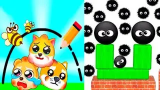 Hide Ball Brain Vs Save The Doge Game Challenge Max Level Merge Gameplay Balls!