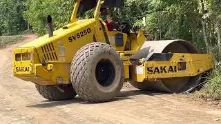 sakai vibro roller compacts tunnel access road