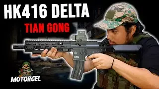 HK416 DELTA 1:1 de hidrogel - (Review, unboxing prueba Gel blasters)