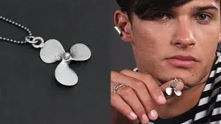 Sterling silver necklace for men, nautical jewelry for him | Emmanuela&reg;