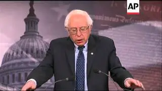 Vermont Sen. Bernie Sanders delivered a scathing speech during a press conference on Capitol Hill Fr