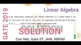 Gate 2019 Linear Algebra Solutions | by Pure Mathematical Academy | Sudip Kumar