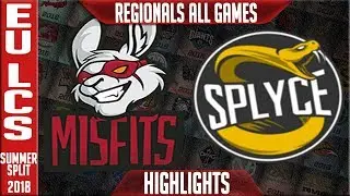 MSF vs SPY Highlights ALL GAMES | EU LCS Regional's Round 1 Summer 2018 | Misfits vs Splyce