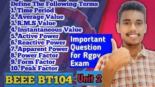 Very Important Questions| Rgpv Exam | Beee BT104 | handwritten notes beee | 