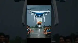 Thailand Drone Disaster Food Delivery Ends in Floodwater 🌾💦 #drone #aivideo #dronevideo #shorts