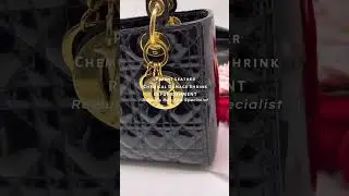 DIOR-Lady Dior Shoulder Handbag Patent Leather Chemical Damaged Shrink Refurbishment
