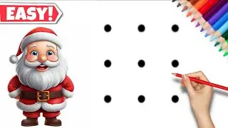 3x3 dots turns into Santa Claus Drawing | Merry Christmas drawing