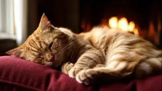ASMR Soft Cat Purring & Crackling Fireplace 🔥 | Fall Asleep Fast