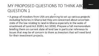 2023 FREE GHANA SCHOOL OF LAW REVISION - LESSON 13- LAND LAW - QUESTIONS ANSWERS