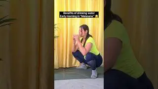 Benefits of sitting & drinking water ✅️... #yoga #malasana #yogagirl