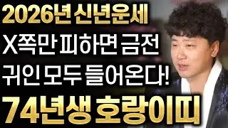 ⭐2026년 1974년생 호랑이띠운세⭐인생 최고의 순간이다 천을 귀인으로 금전운 대박나는 범띠 74년생 52세 호랑이띠 신년운세 갑인생 74년생 53세 범띠운세 금은보화 쏟아진다