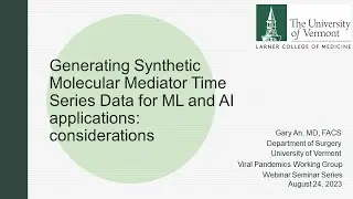 WG/GLIMPRINT Seminars: An, Synthetic Time Series for ML and AI, August 24, 2023
