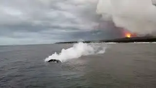 A &ldquo;Lavaberg&rdquo; from the 2018 eruption from fissure 8.  Amazing to see a molten rock traveling.  