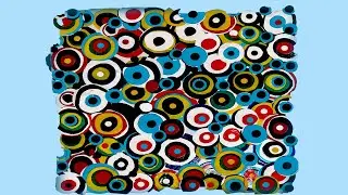 Flat blob painting with acrylic skins / Easy abstract art