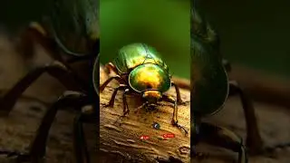 The Living Emerald: Stunning Metallic Beetle! 🪲✨ #Satisfying